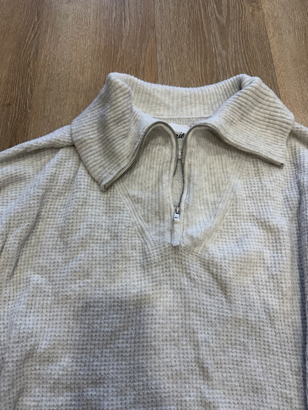 Aerie waffle knit quarter zip sweater - Picture 3 of 5